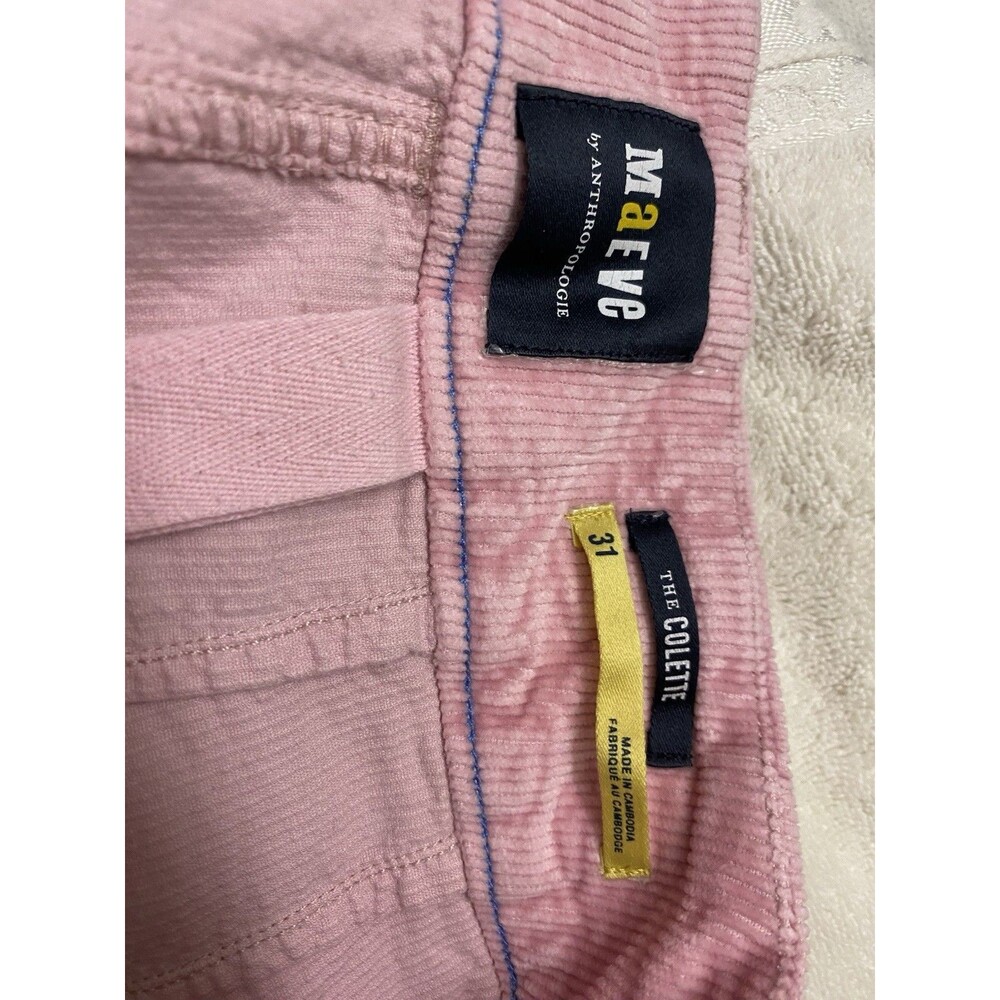 Maeve Colette Corduroy Pink Wide Leg Pants Sz 31 Pastel High Waist Anthropologie - Picture 6 of 9